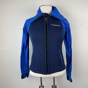 O’Neill Neoprene Full Zip Long Sleeve Swim Top Size 10 EUC